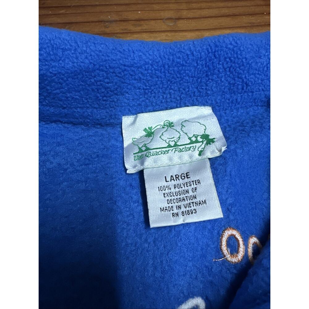 Quacker Factory Halloween Blue Ghost Fleece Top Jacket Shirt Embellished L - Picture 5 of 10
